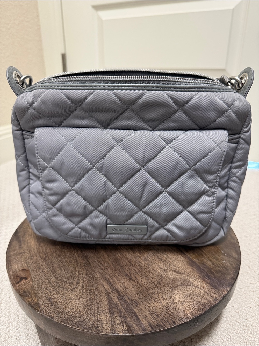 Vera Bradley Quilted Crossbody Bag in Gray